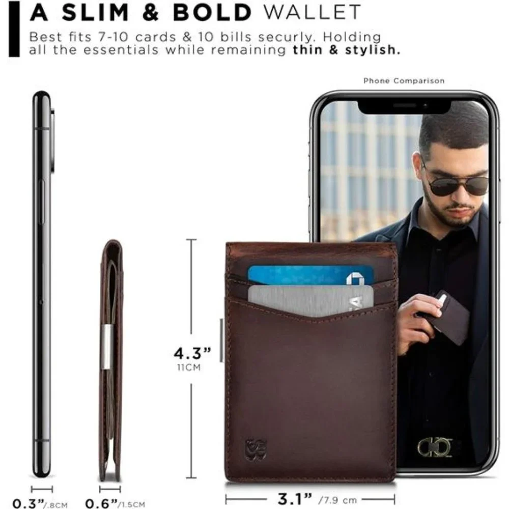 Slim RFID-Blocking Front Pocket Men's Mini Bifold Wallet with Card Holder